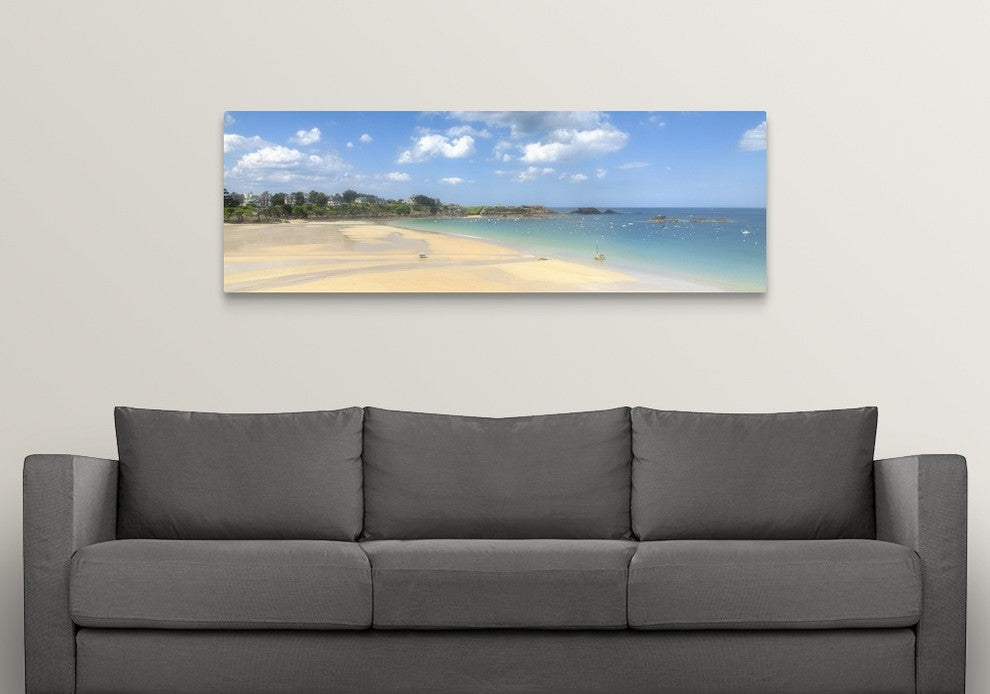 "Saint Lunaire Beach" Wrapped Canvas Art Print, 60"x20"x1.5"