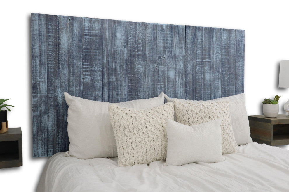 Handcrafted Headboard, Hanger Style, Blue Stonewash, Twin