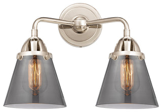 Small Cone Bath Vanity Light, Polished Nickel, Plated Smoke, Plated Smoke
