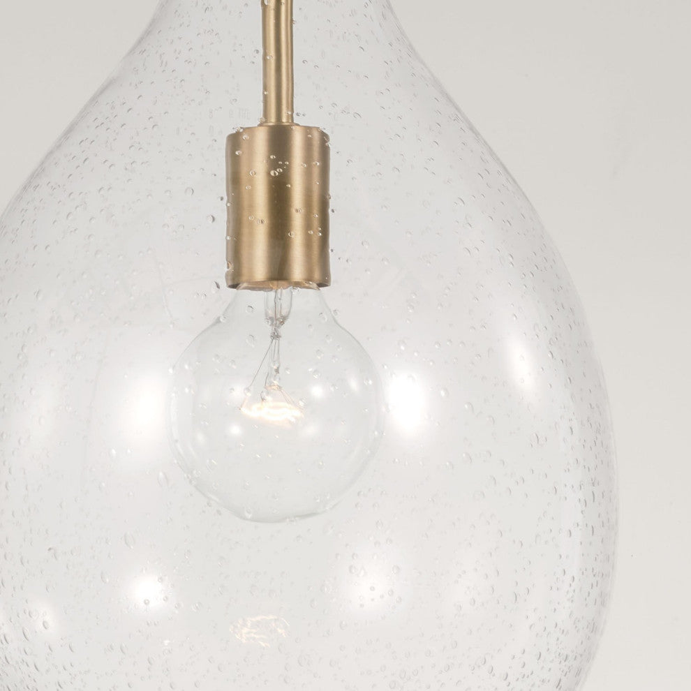 HomePlace Lighting Brentwood 1-Light Pendant 349011AD Aged Brass