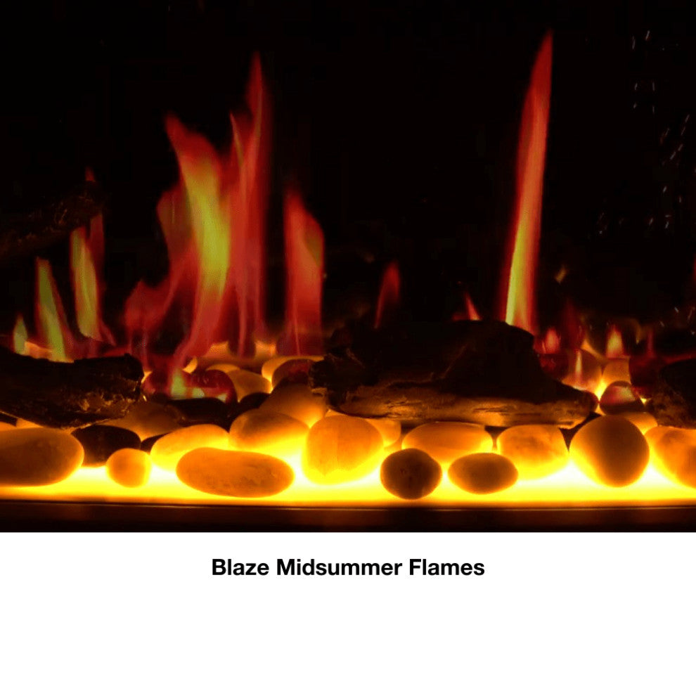 Latitude II Flush Mounted Smart Electric Fireplace, 3" Trim, 68" Wide