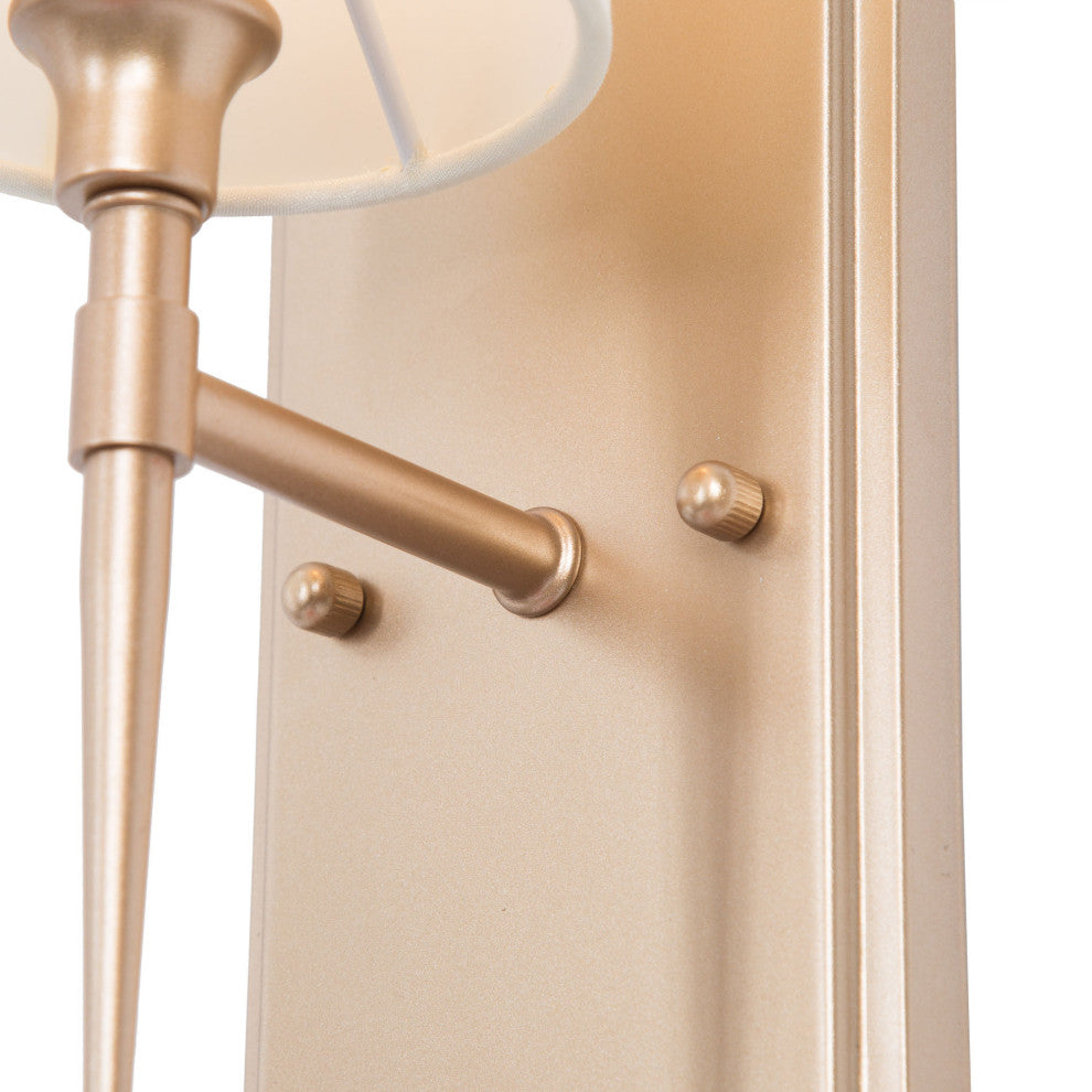 LNC Glod Traditional Bathroom Vanity Light With Fabric Shade, 1 Light
