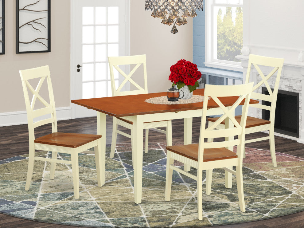 5 Pc Small Kitchen Table Set For 4-Table And 4 Kitchen Chairs