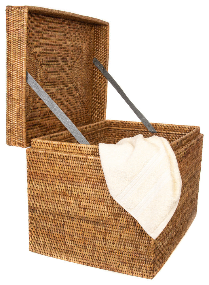 Artifacts Rattan™ Rectangular Hinged Chest/Trunk, Honey Brown, Small