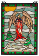 Meyda Lighting 12"W X 17"H Winter Angel Stained Glass Window