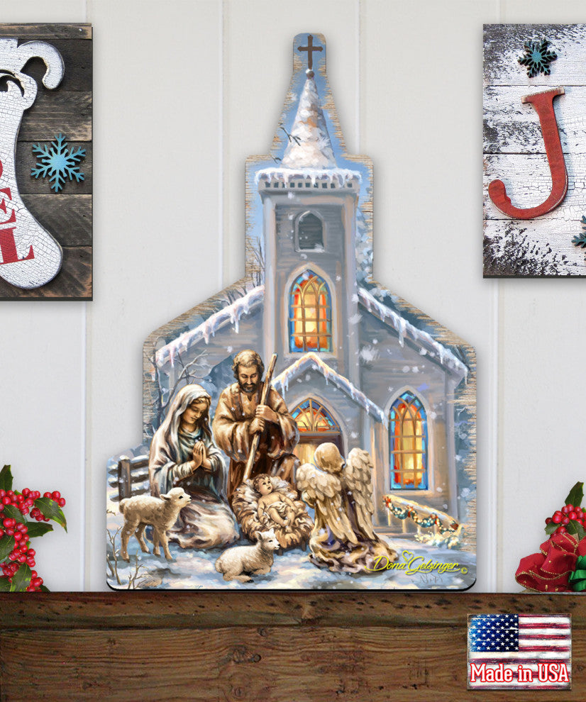 Nativity at the Chapel Wall and Door Hanger by Dona Gelsinger