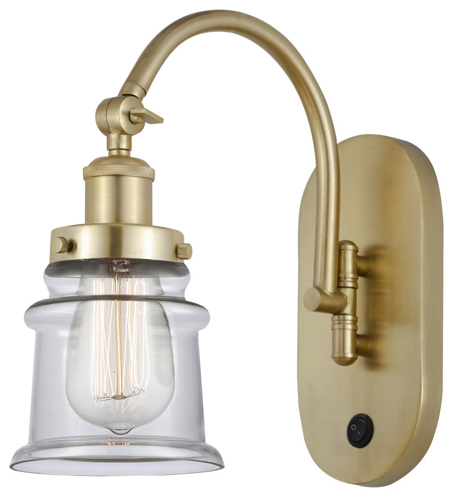 Innovations 918-1W-SG-G182S-LED Canton 1 Light 6.5" Sconce, Satin Gold