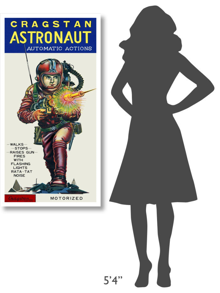 "Cragstan Astronaut Automatic Actions" Digital Paper Print by Retrobot, 24"x46"