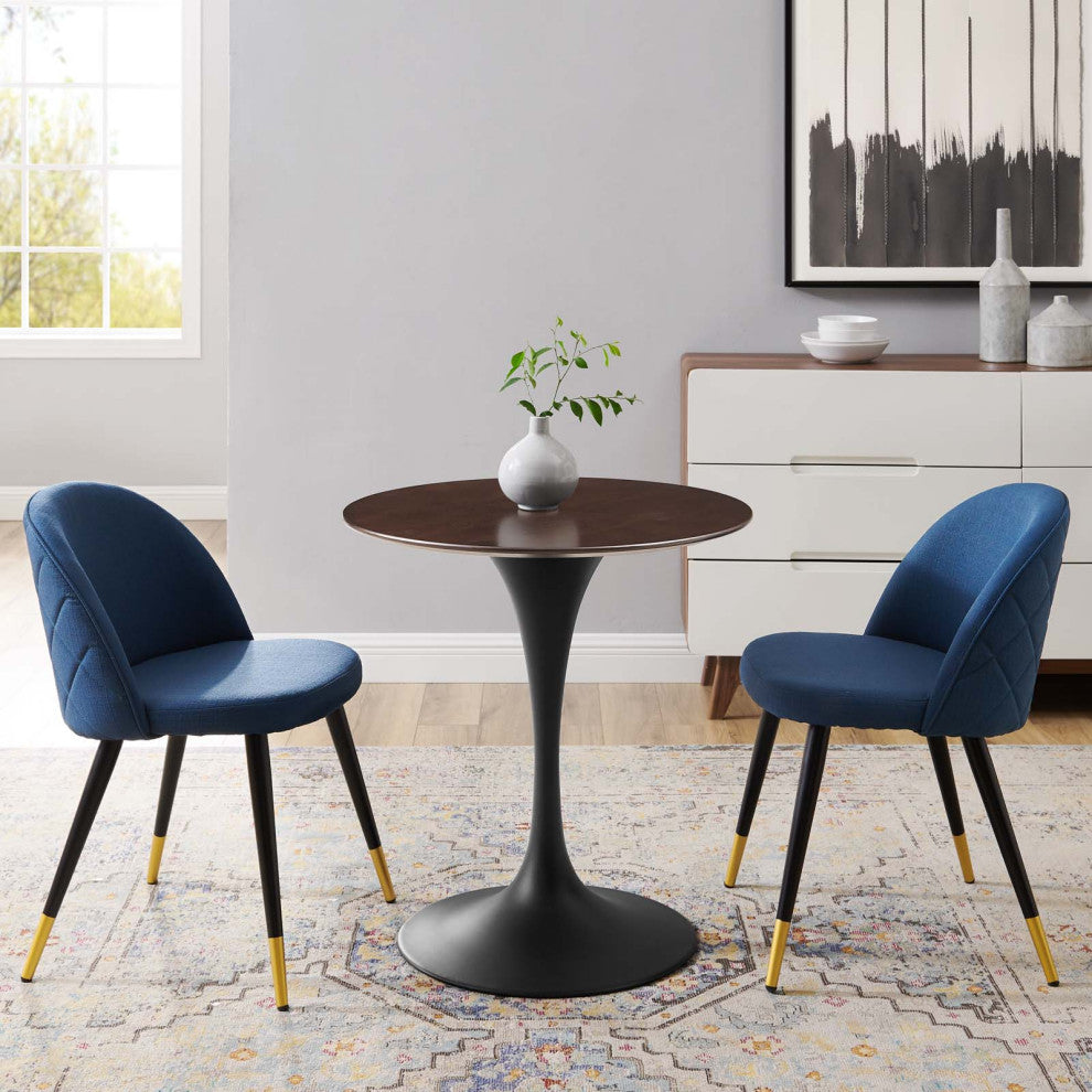 Dining Table, Round, Wood, Black Dark Brown, Modern, Cafe Bistro Restaurant