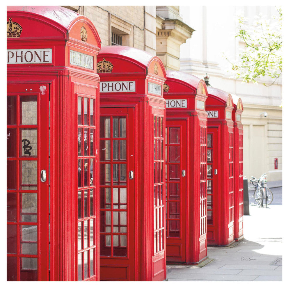 "Covent Garden Phone Boxes" Digital Paper Print by Keri Bevan, 32"x32"