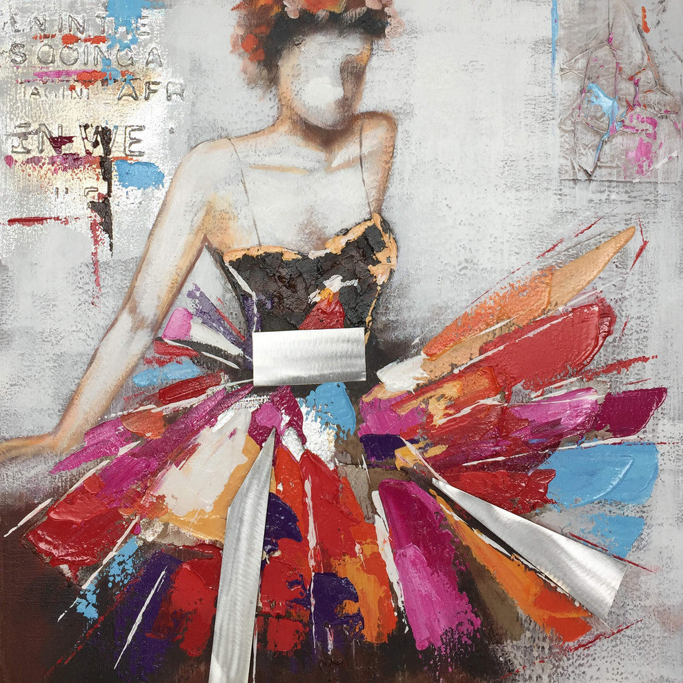 "Her Vividness" Abstract Hand Painted Canvas Art