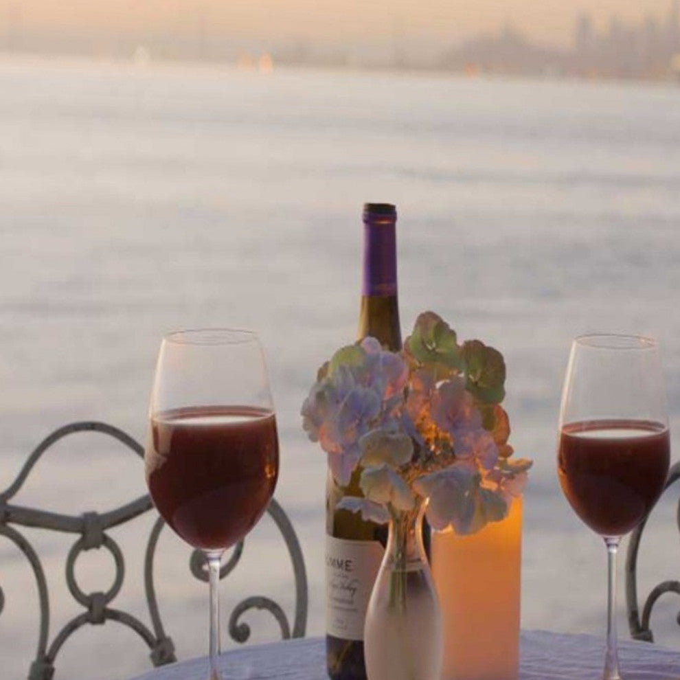 Sunset Wine Night For Two City 4 Giclee Wrap Canvas Wall Art