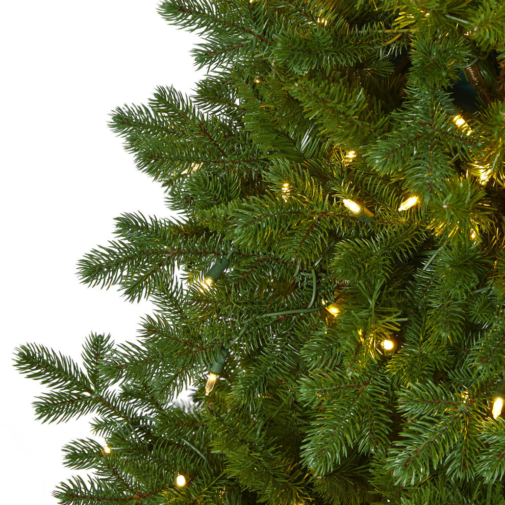 6' Swiss Alpine Faux Xmas Tree W/ 250 Clear LED Lights and 450 Bendable Branches
