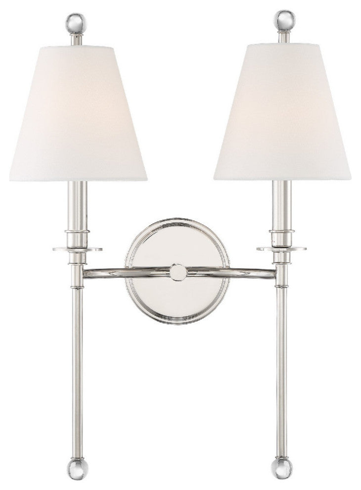 Crystorama Riverdale Two Light Wall Mount RIV-383-PN