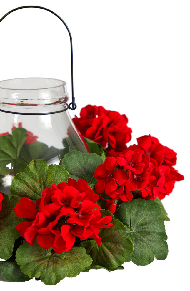 16" Artificial Geranium Candelabrum