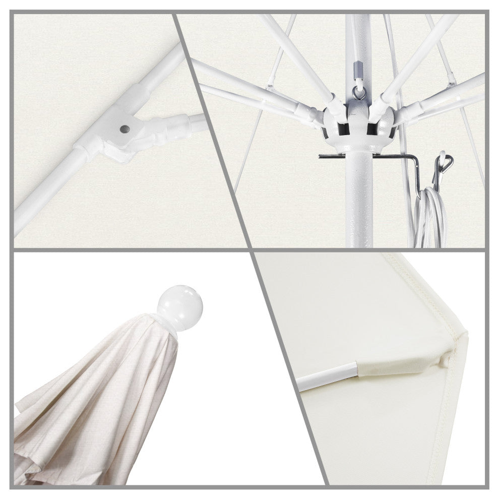 11' Fiberglass Umbrella White, Pacifica, Natural, 11'