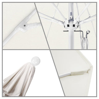 11' Fiberglass Umbrella White, Pacifica, Natural, 11'