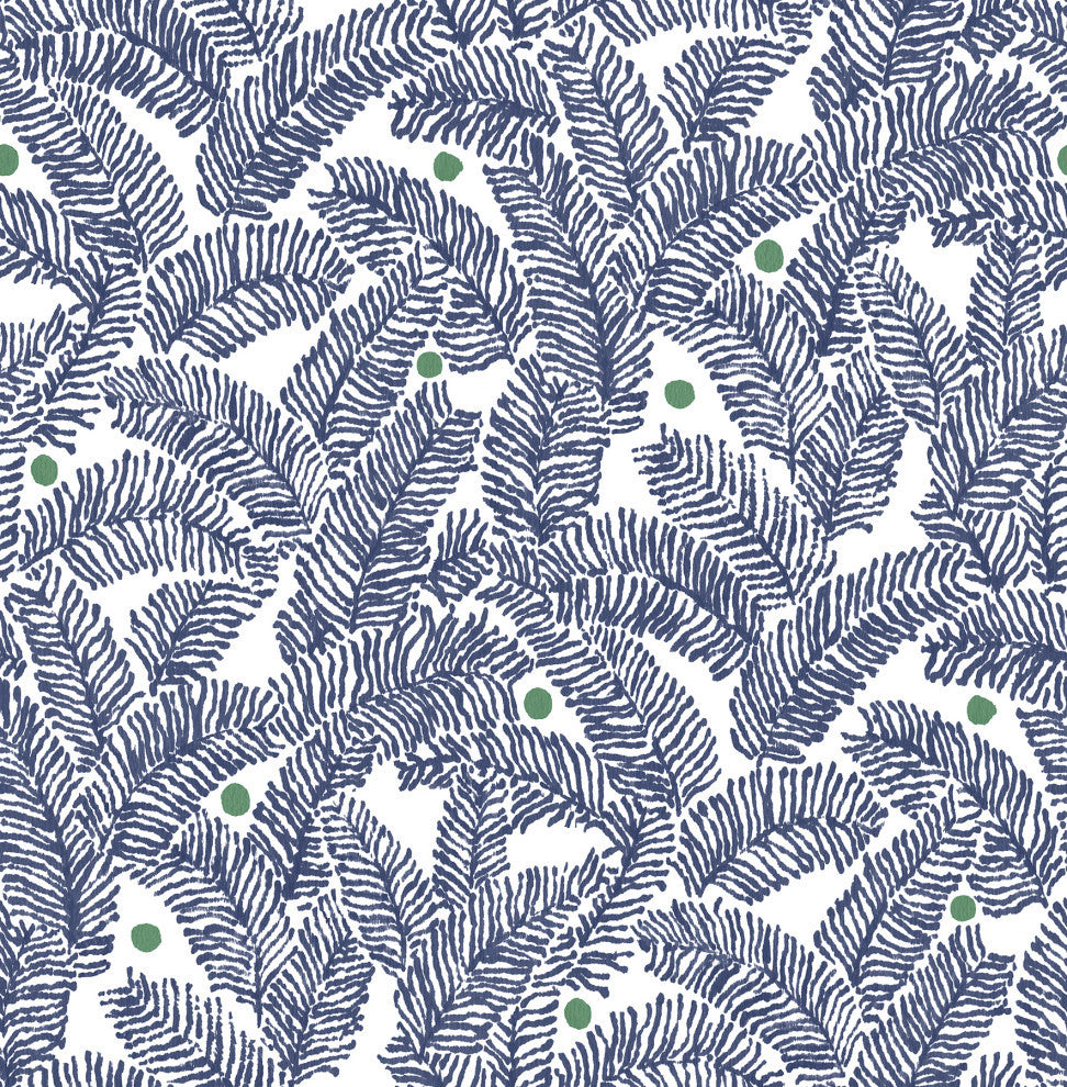 Athina Navy Fern Wallpaper Bolt