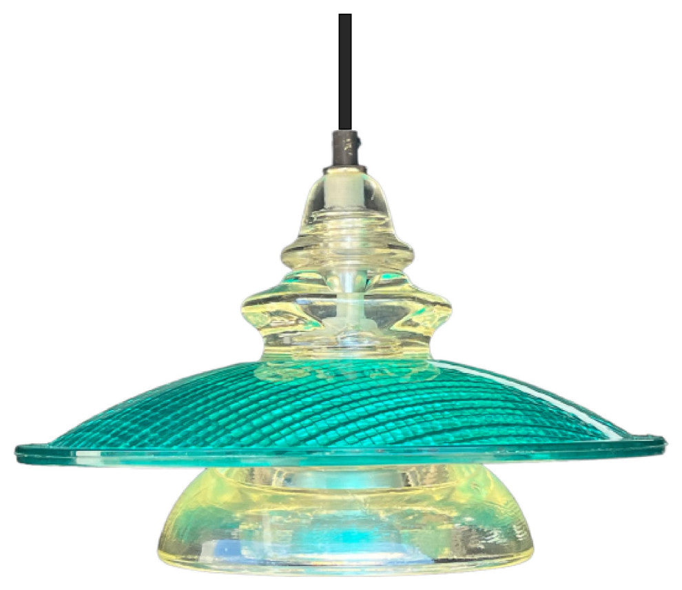 Insulator Light Pendant 12" Trafficlight Lens MS Aqua 500 lumen