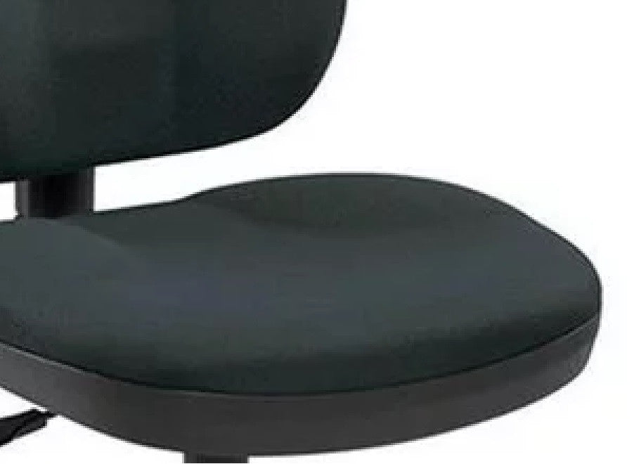 Armless Office Chair, Waterfall Cushioned Seat With Contoured Backrest, Ebony