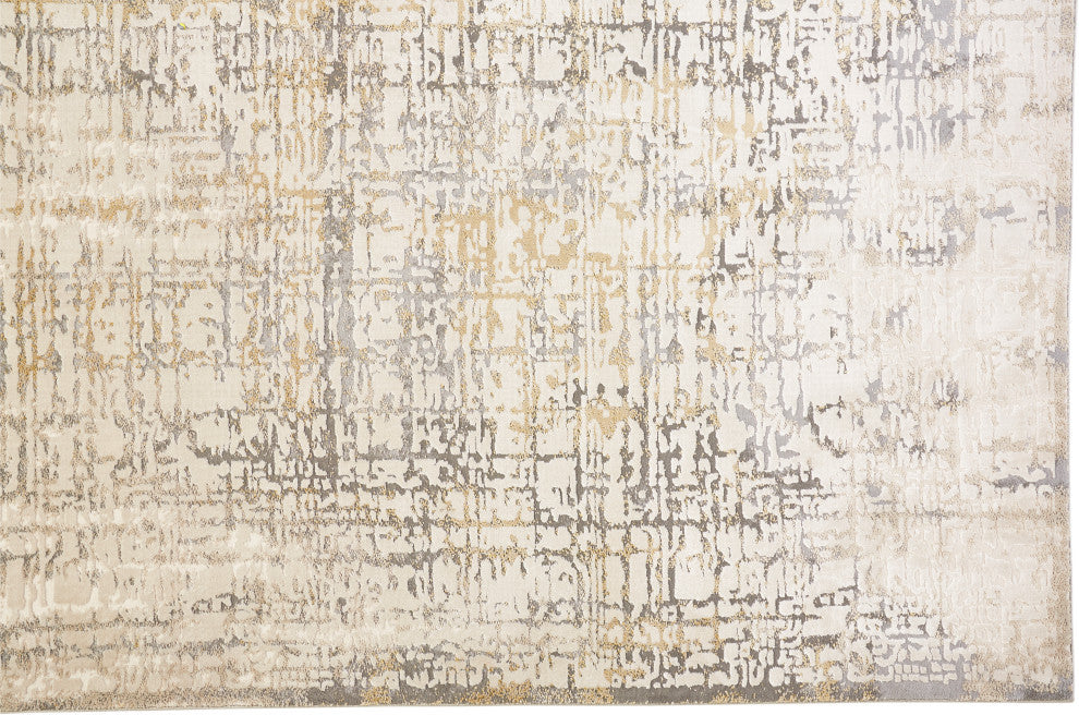 Weave & Wander Vanhorn Distressed Abstract Rug, Beige, 10'x13'2"