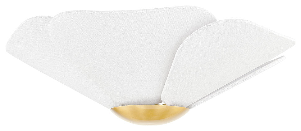 1 Light Flush Mount, Aged Brass