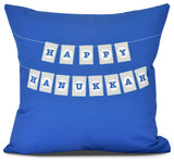Banner Day,Word Print Pillow,Royal Blue, 20" x 20"