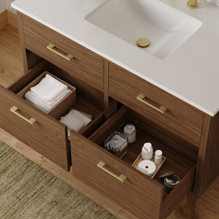 The Richmond Bathroom Vanity, Walnut, 42", Single Sink, Freestanding