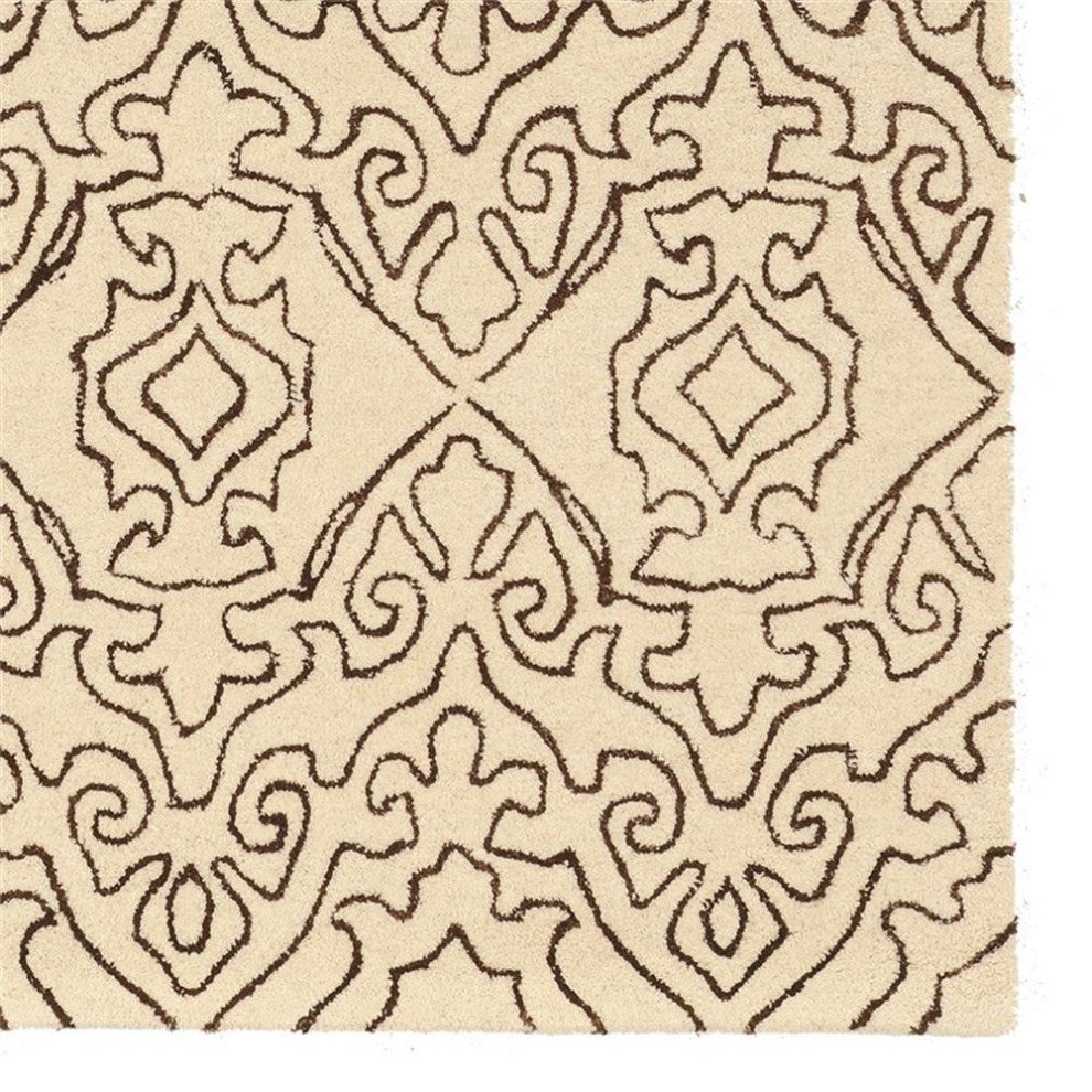 Linon Aspire Kindle Hand Tufted Wool 8'x11' Rug in Ivory