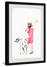 "Dog Walking" Framed Painting Print, 12"x18"