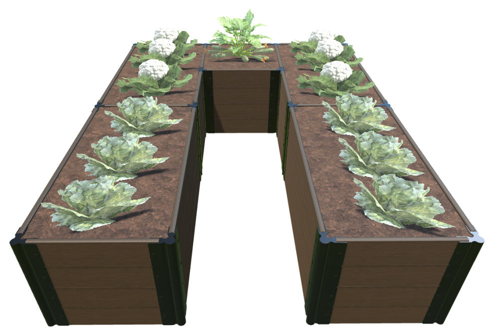 Uptown Brown Walk-In Cumberland 6'x8'x22" Raised Garden Bed, 1" Profile