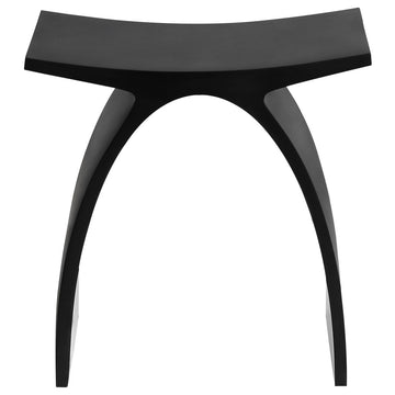 ABST77BM Black Matte Arched Solid Surface Resin Bathroom / Shower Stool