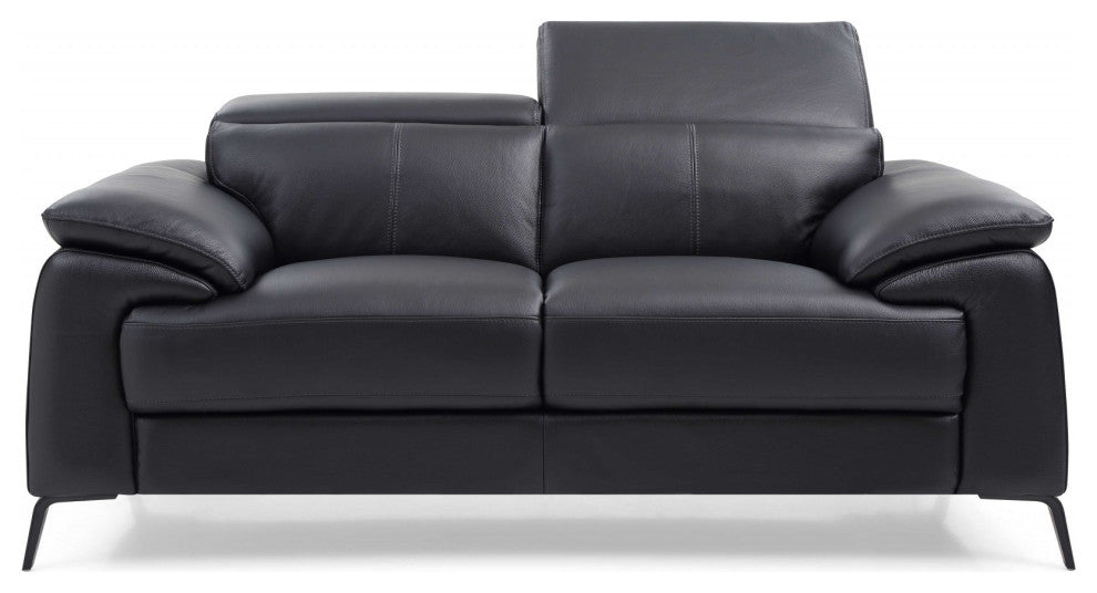 68" X 43" X 39" Black Stainless Steel Love Seat