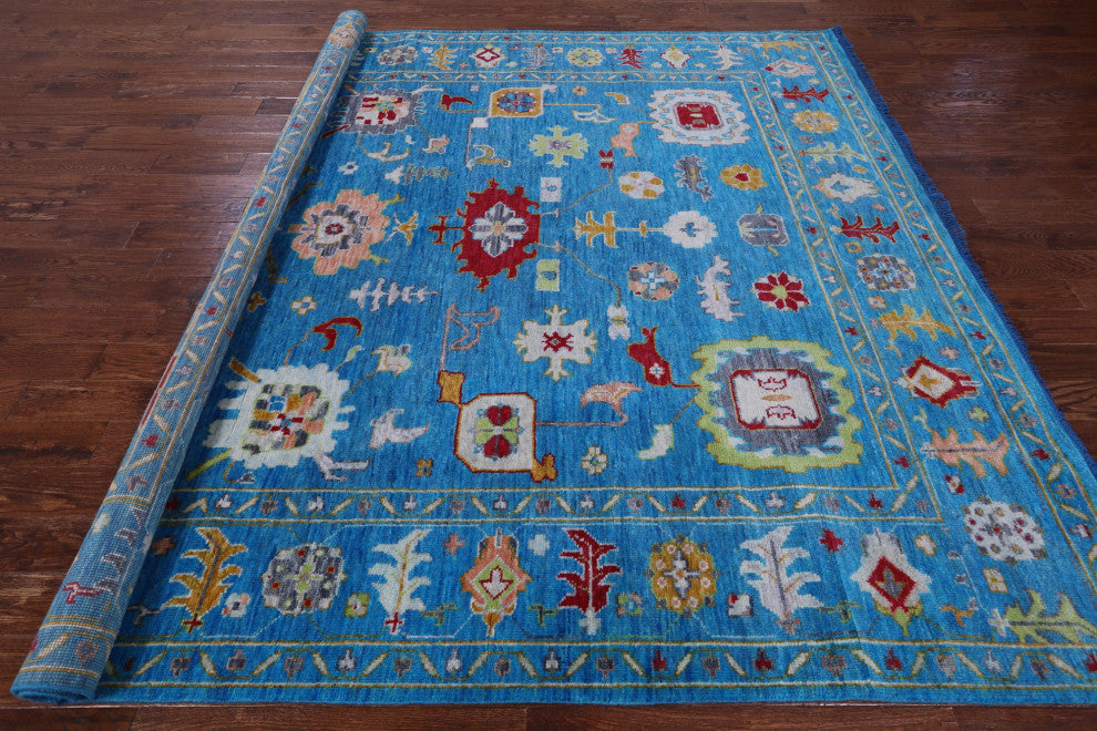 9' Square Turkish Oushak Hand Knotted Rug - Q13326
