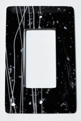Wall Plate Decoration, White Mardi Gras on Black, 3x5