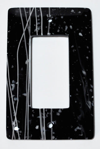 Wall Plate Decoration, White Mardi Gras on Black, 3x5