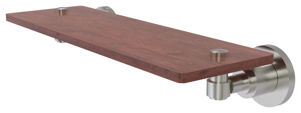 Washington Square 16" Solid Wood Shelf, Satin Nickel