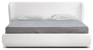 Agoura Queen Storage Bed, White PU Leather