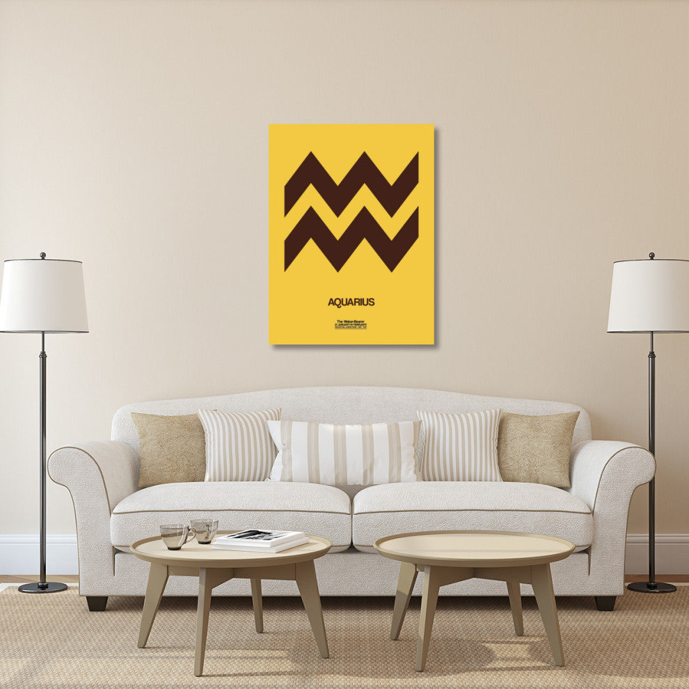 "Aquarius Zodiac Sign Brown" Fine Art Print