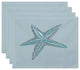 Sea Star Coastal Print Placement, Jade, Set of 4