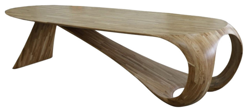 GANZA Solid Wood Dining Table, 94.4 Inch Long