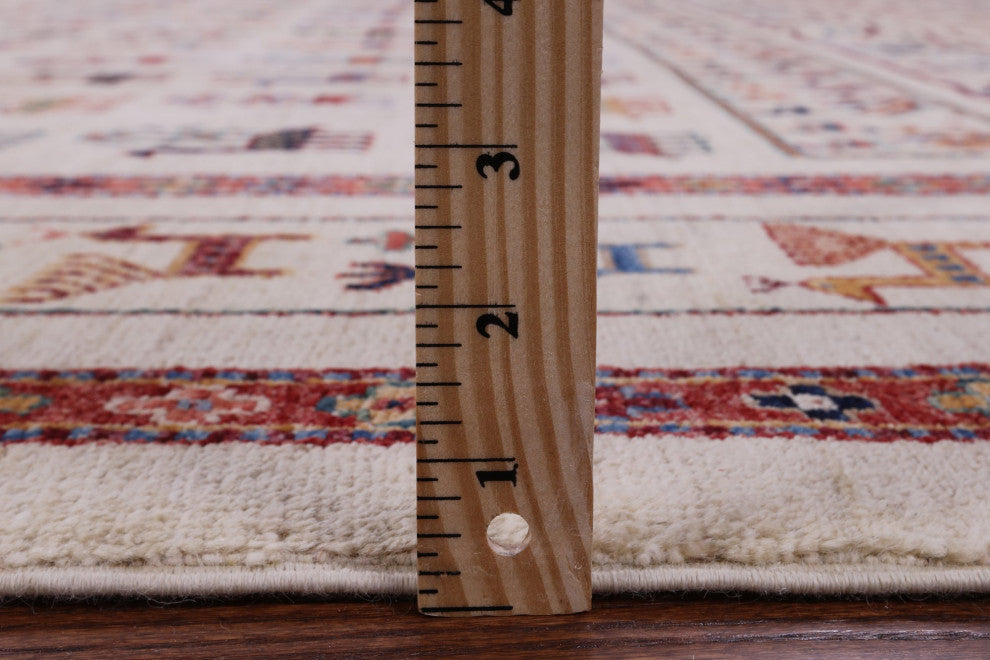 Tribal Persian Gabbeh Hand Knotted Wool Rug 8' 1" X 11' 4" Q11129