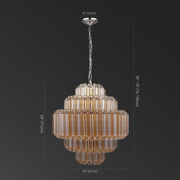 Safavieh Couture Adaline Glass Chandelier Nickel