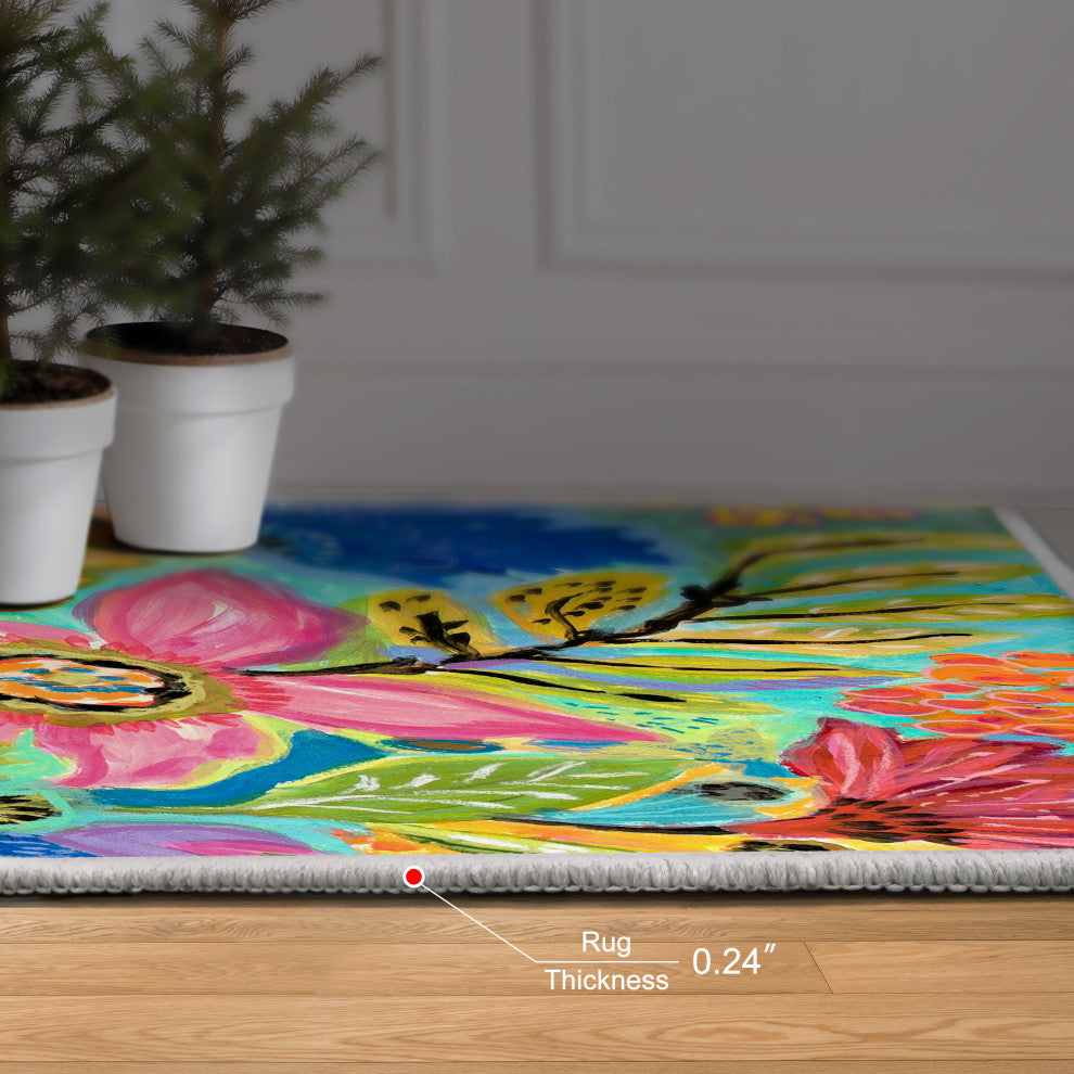 Secret Garden Floral II Art Area Rug, Power-Loomed, 5'x7.5'