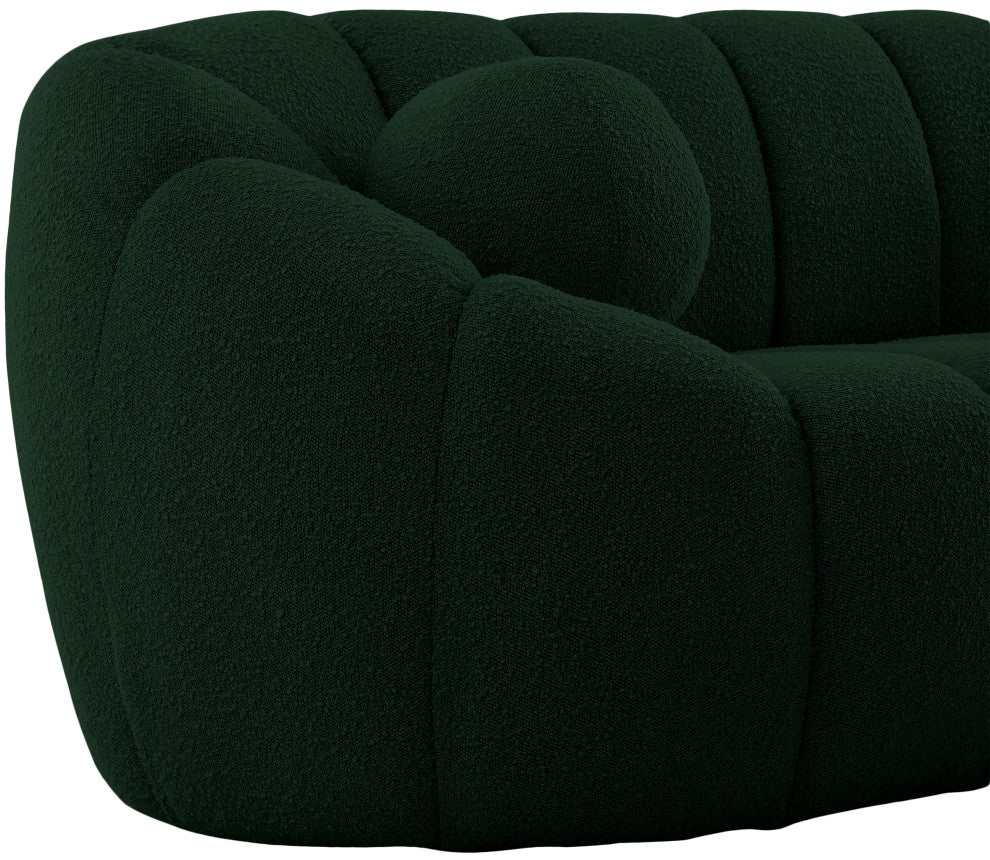 Elijah Boucle Fabric Upholstered Sofa, Green