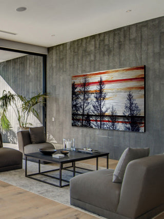 "Red Striped Sky" Print on Brushed Aluminum, 45"x30"
