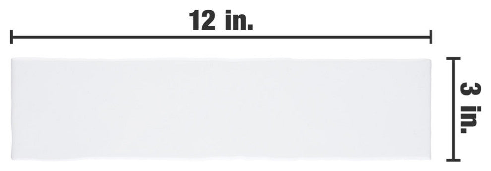 Castillo 3" x 12" Ceramic Wall Tile, White