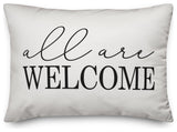 All Are Welcome Outdoor Lumbar Pillow