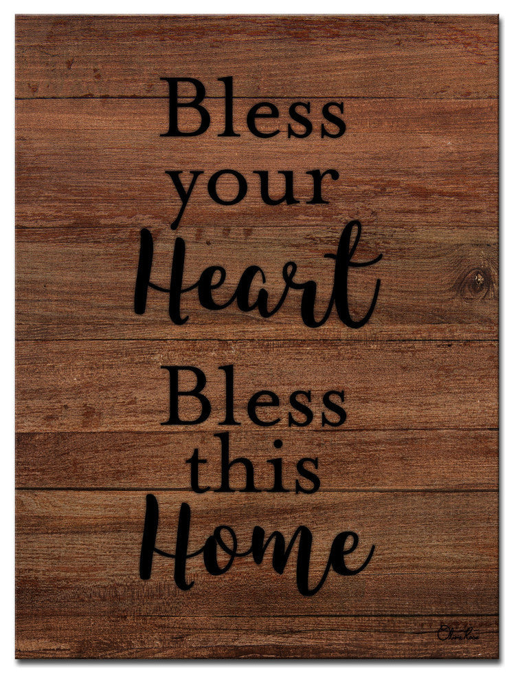 Ready2HangArt Farmhouse ''Bless this Home'' Wrapped Canvas Wall Art, 30"x40"