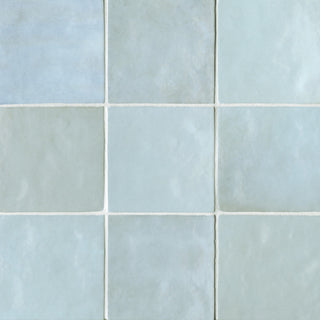 Cloe 5"x5" Artisan Ceramic Subway Tile, Baby Blue